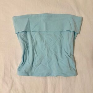 American Eagle Blue Foldover Tube Top